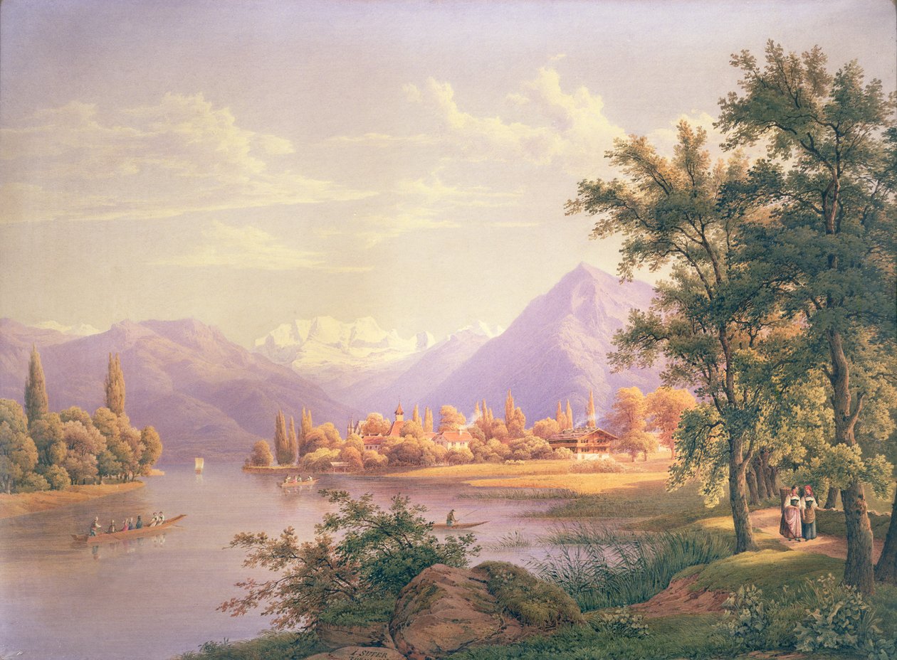 Vue de Scherzingen sur le lac de Thoune - Jakob Suter