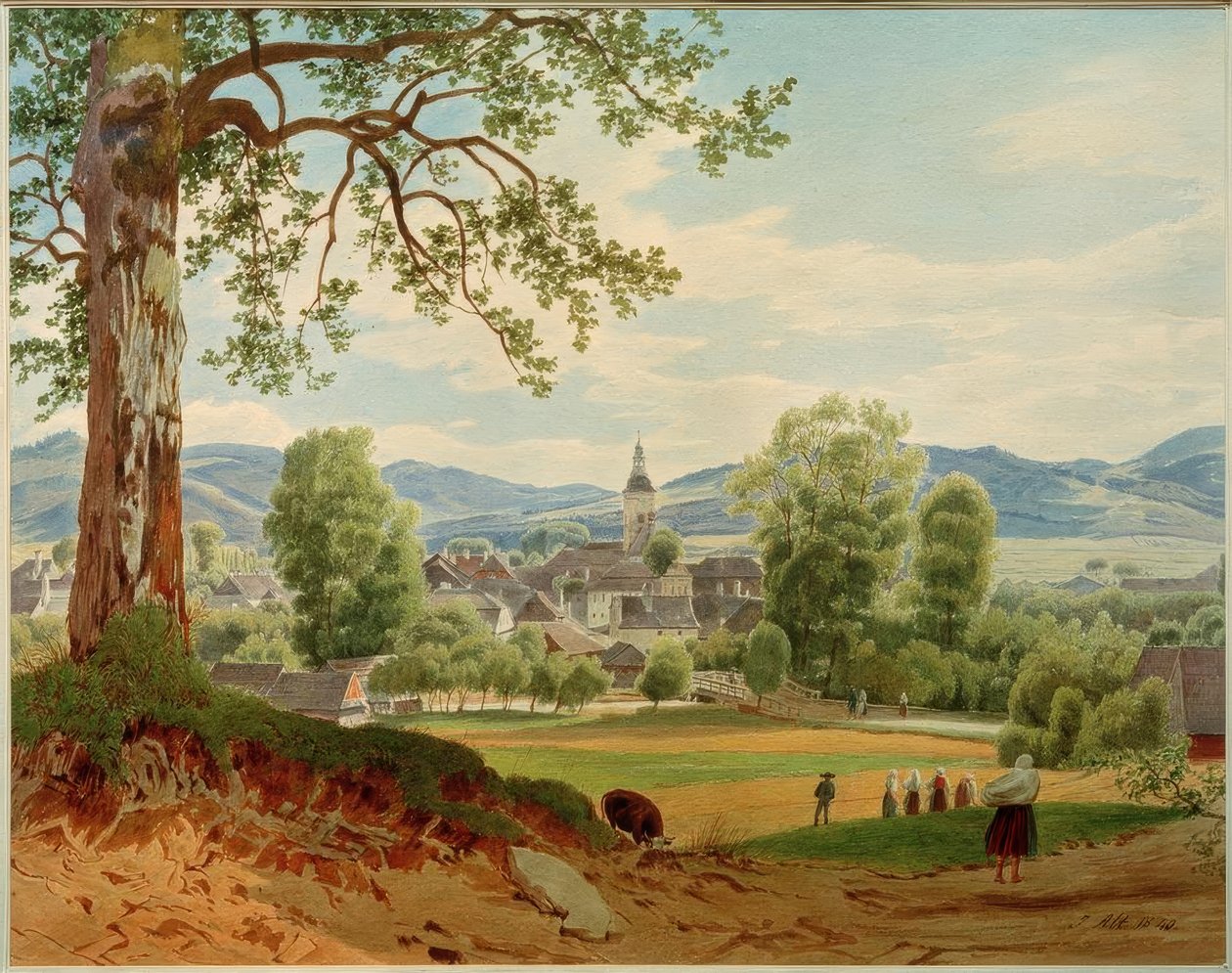 La petite ville de Jablunkau dans le district de Teschner - Jakob Alt