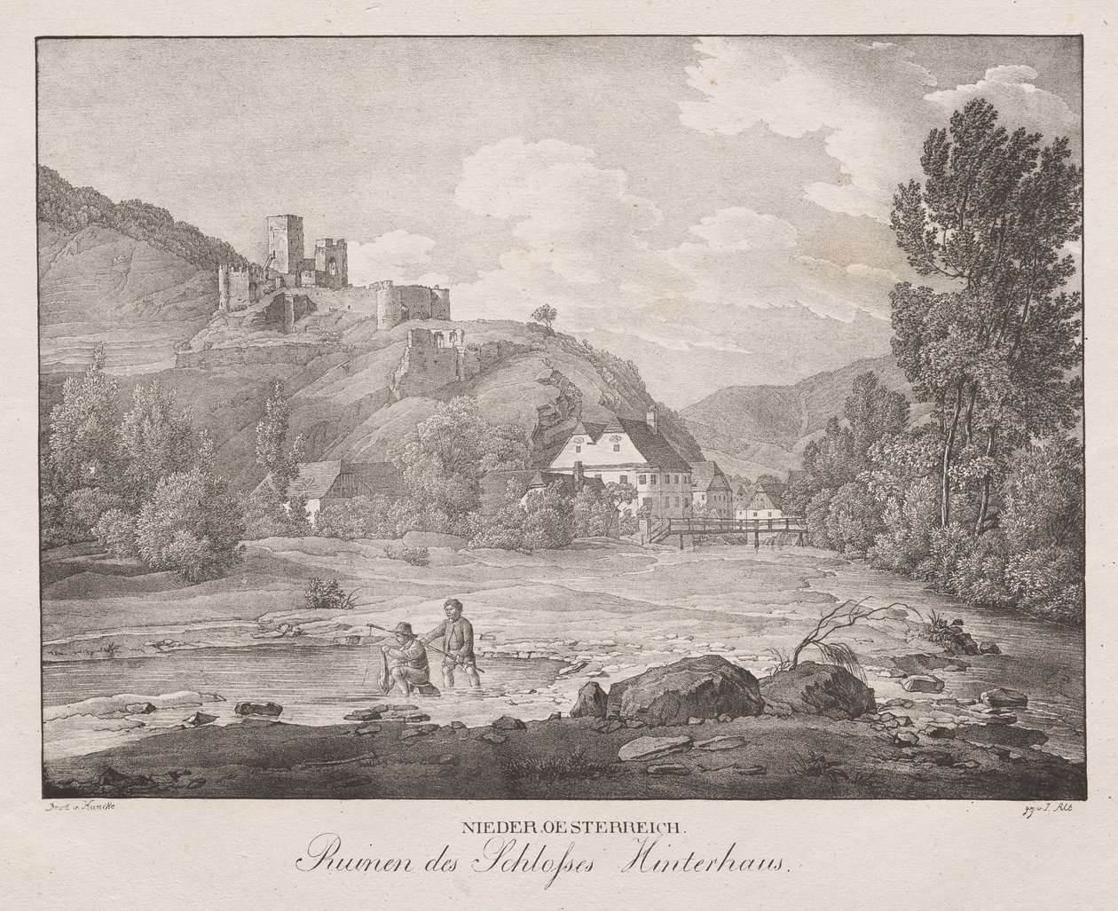 Basse-Autriche, Ruines du château Hinterhaus - Jakob Alt
