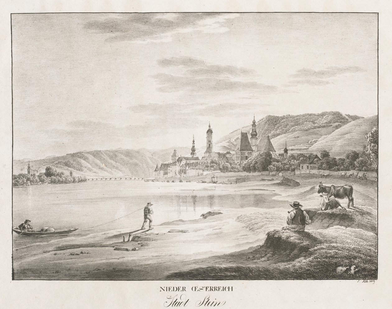 Nieder-Österreich, ville de Stein, 1819 - Jakob Alt