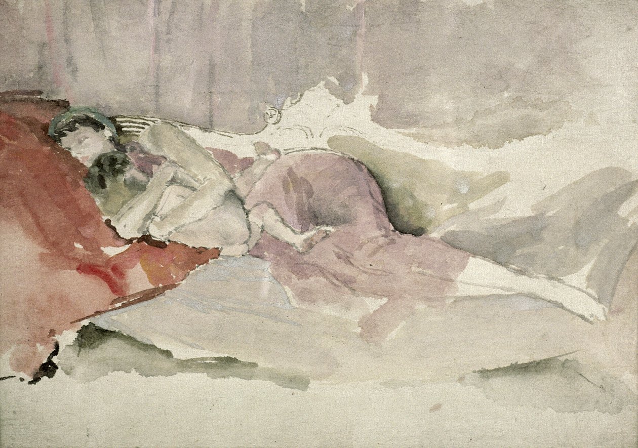 Mère et enfant sur un canapé - James Abbott McNeill Whistler