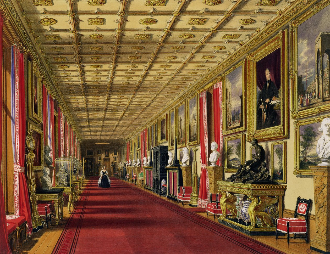 Corridor sud, château de Windsor, 1838 - James Baker Pyne