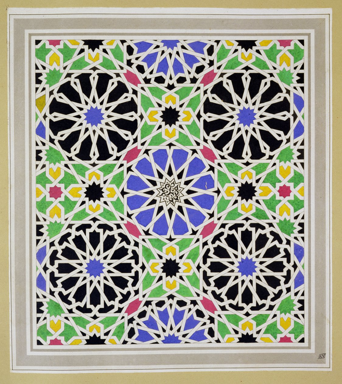 Pavement en mosaïque dans le vestiaire de la sultane, de 