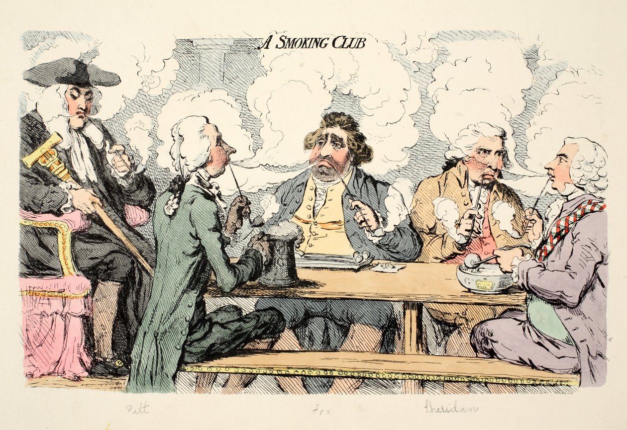 Un club de fumeurs, pub. 1793 - James Gillray