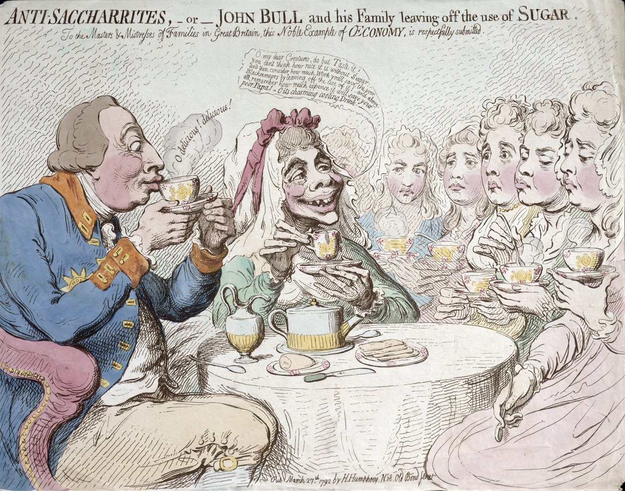 Anti-Saccharites, ou John Bull et sa famille arrêtant l