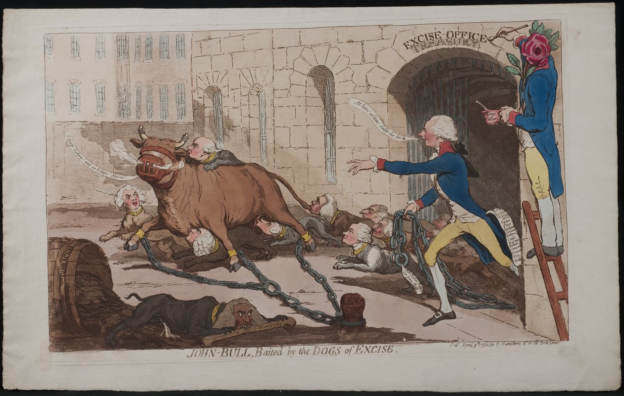 John Bull, harcelé par les chiens de l