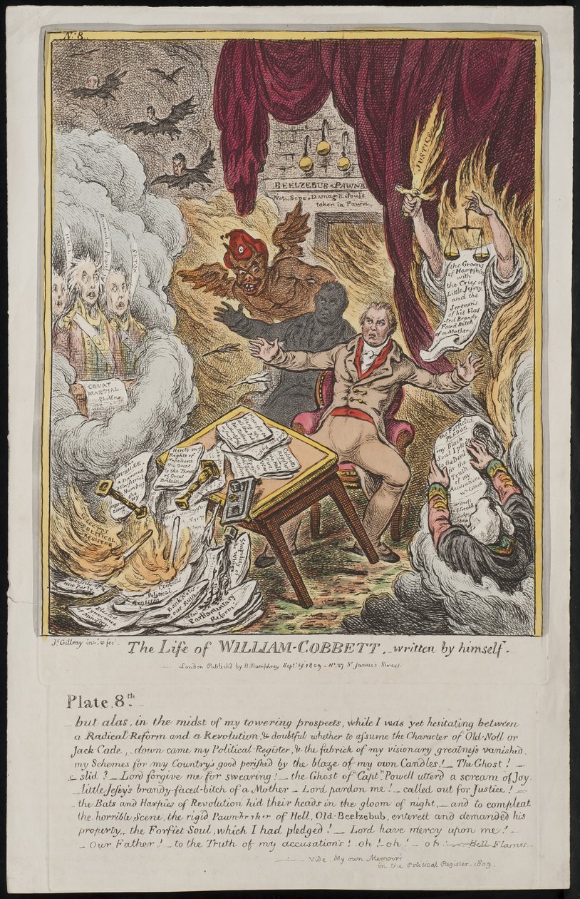 La Vie de William Cobbett, écrite par lui-même, 1809 - James Gillray