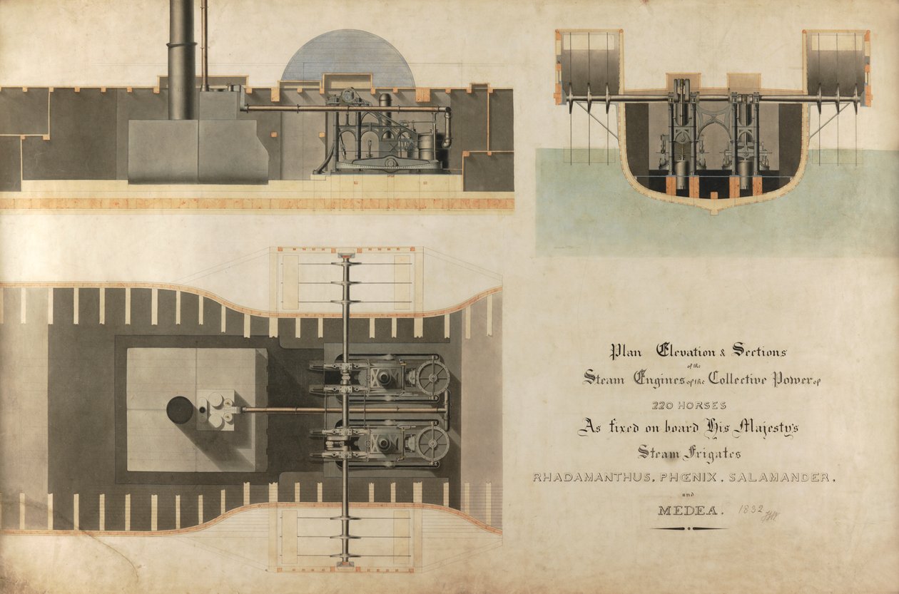Moteur à vapeur marin, 1832 - James Hall Nasmyth