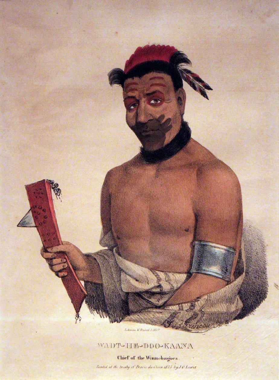 Wadt-He-Doo-Kaana, chef Winnebago, 1825 - James Otto Lewis