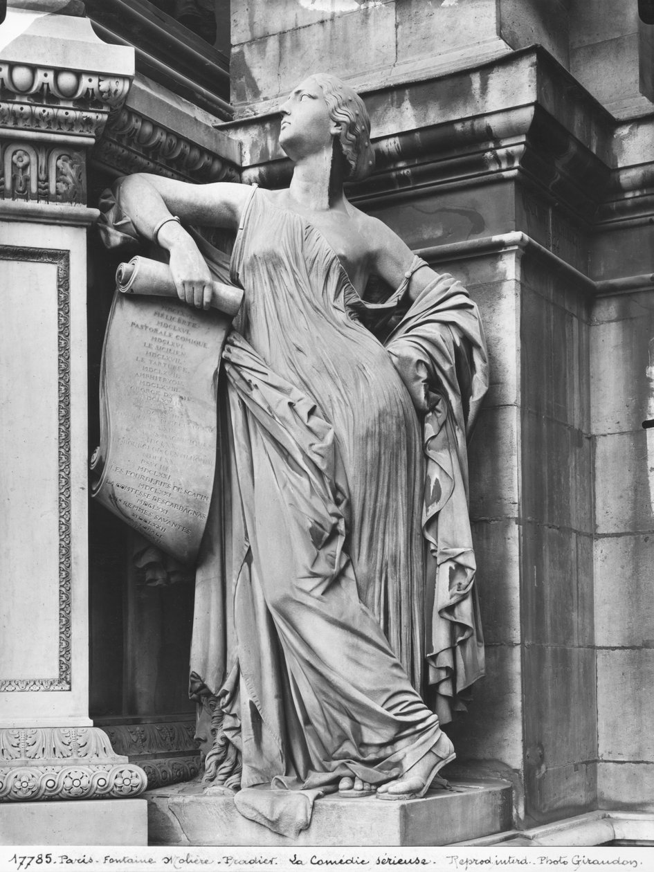 Fontaine Molière, Comédie sérieuse, 1844 (marbre) (détail) - James Pradier