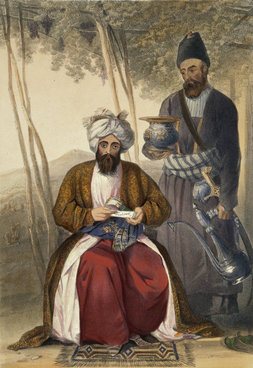Mahommed Naib Shurreef, un chef Kuzzilbach célèbre de Kaboul et son Peshkhidmut ou chef d