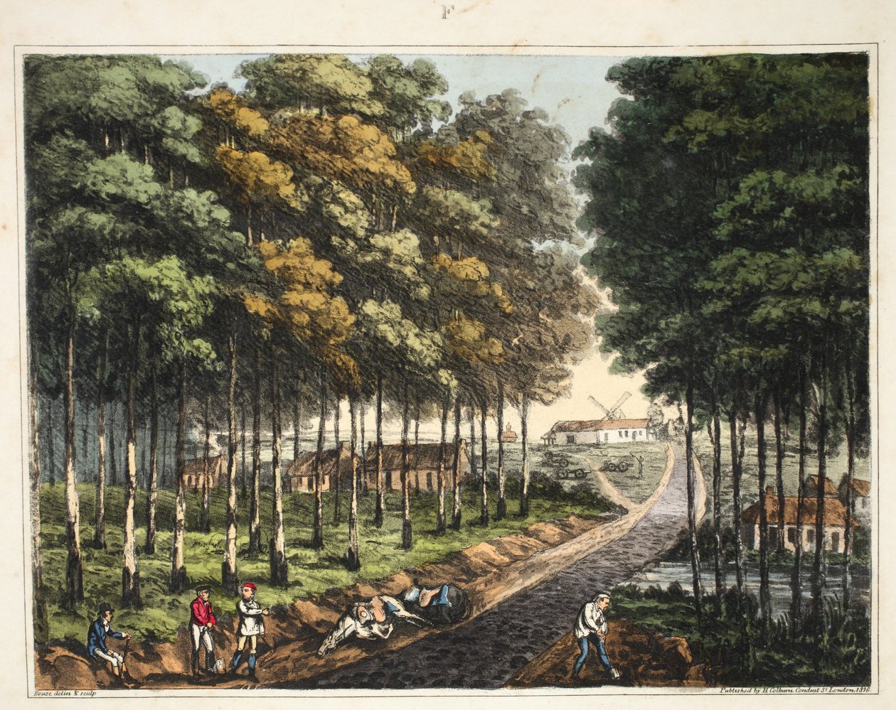 Jupe de la forêt de Soigne avec une vue lointaine du village de Mont St Jean - James Rouse