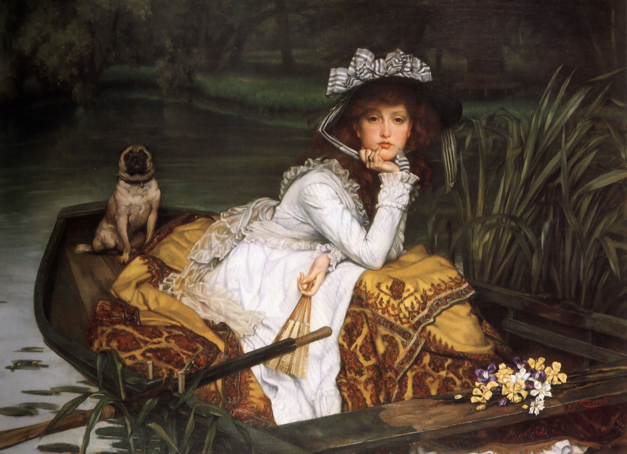 Jeune femme dans un bateau - James Jacques Joseph Tissot