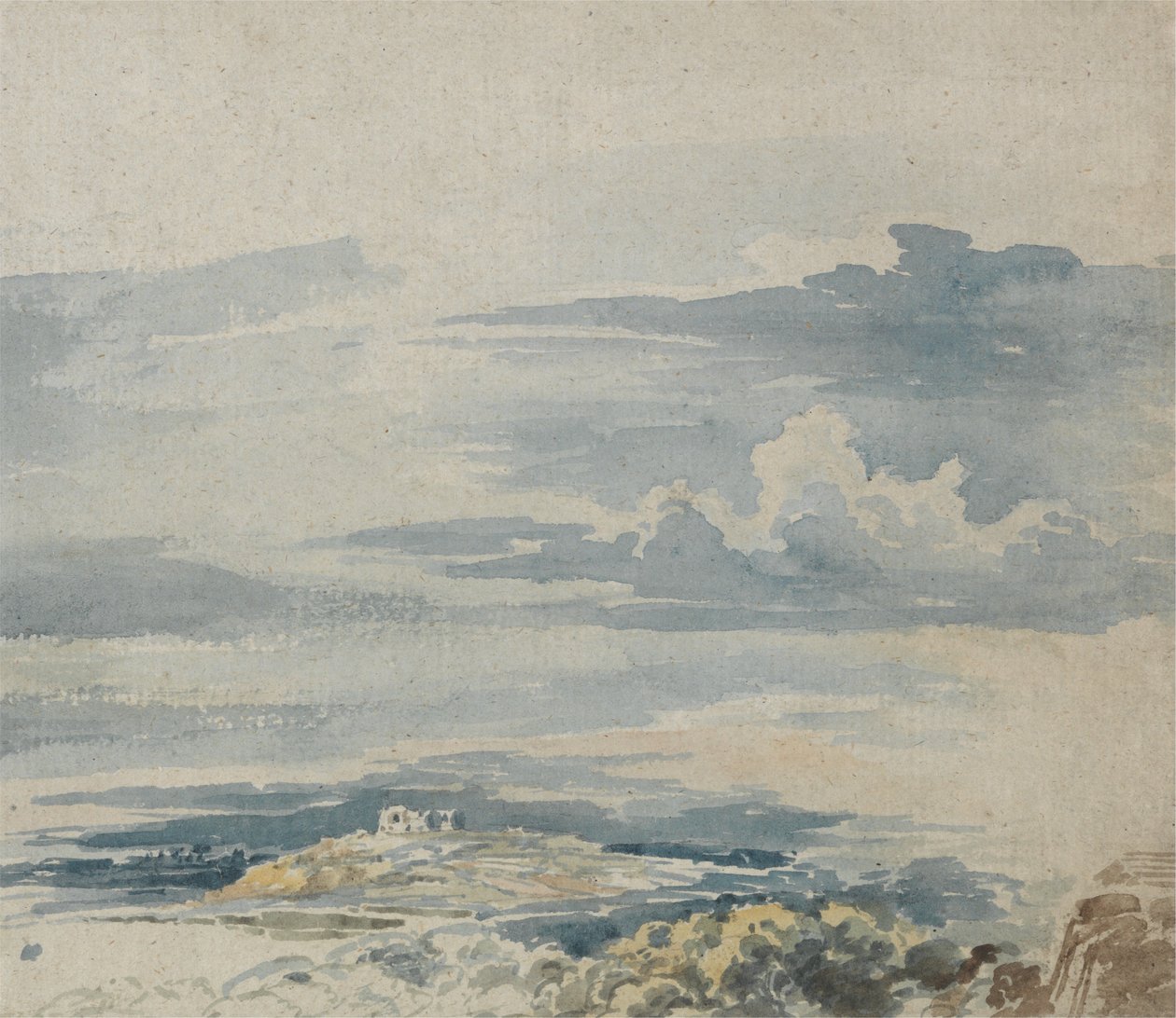 Paysage avec un château sur une colline - James Ward