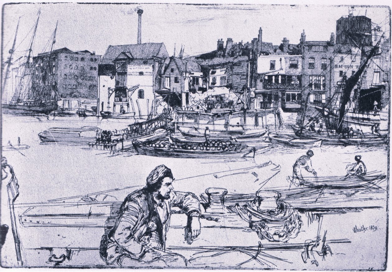 Black Lion Wharf (lithographie en couleur) - James Abbott McNeill Whistler