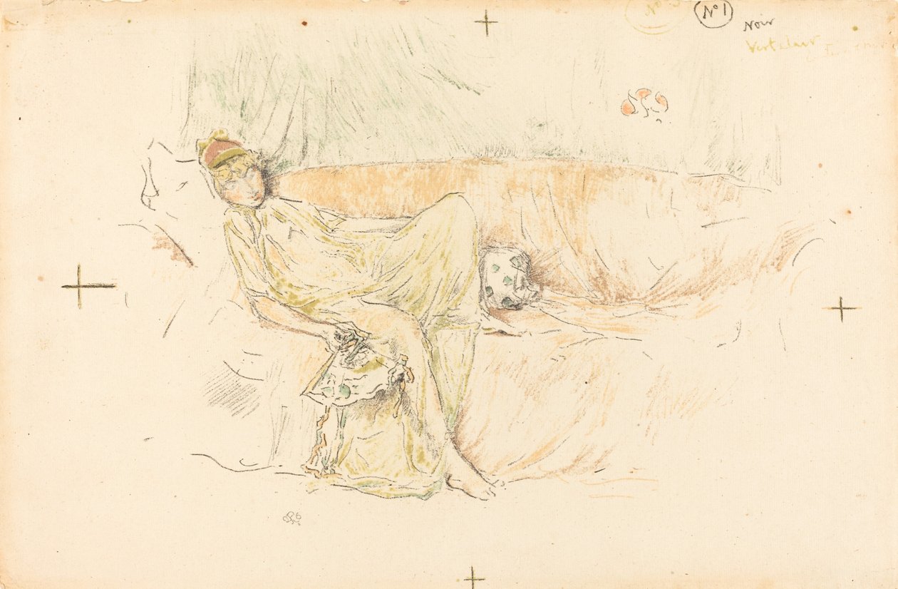 Figure drapée, allongée, 1892 - James Abbott McNeill Whistler