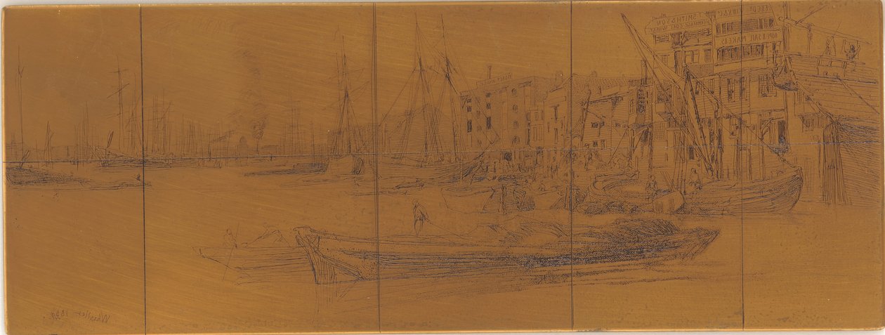 Plaque de gravure : Entrepôts de la Tamise, 1859 - James Abbott McNeill Whistler