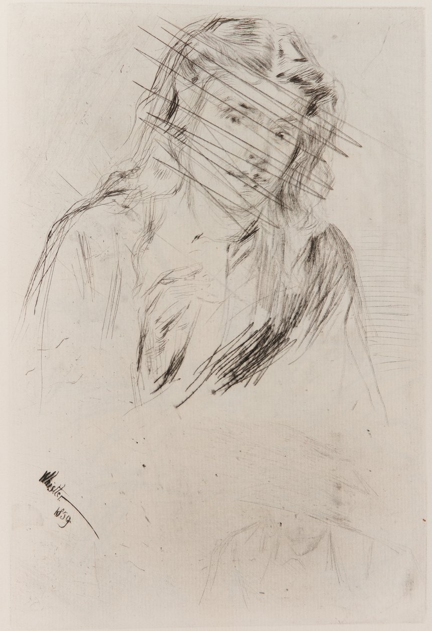 Tête penchée de Fumette, 1859 - James Abbott McNeill Whistler