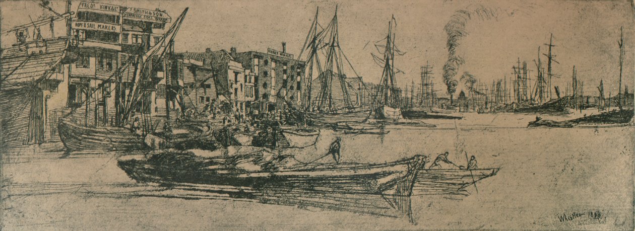 Entrepôts de la Tamise, 1859, 1904 - James Abbott McNeill Whistler