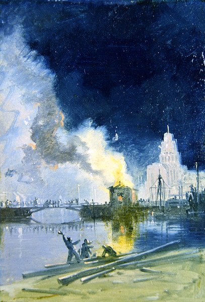 Bristol en feu - James Baker Pyne