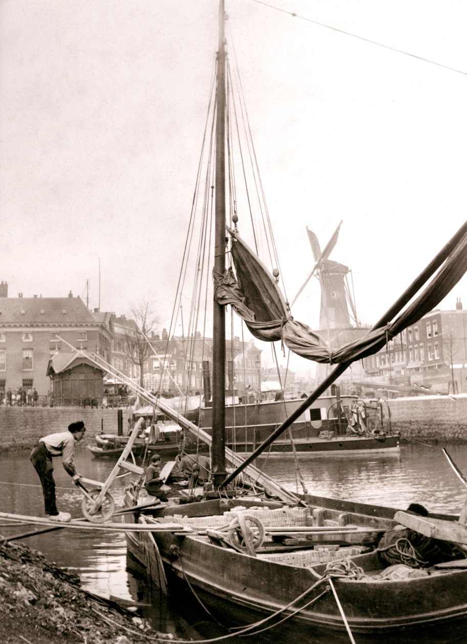 Bateau sur le canal, Rotterdam, 1898 - James Batkin