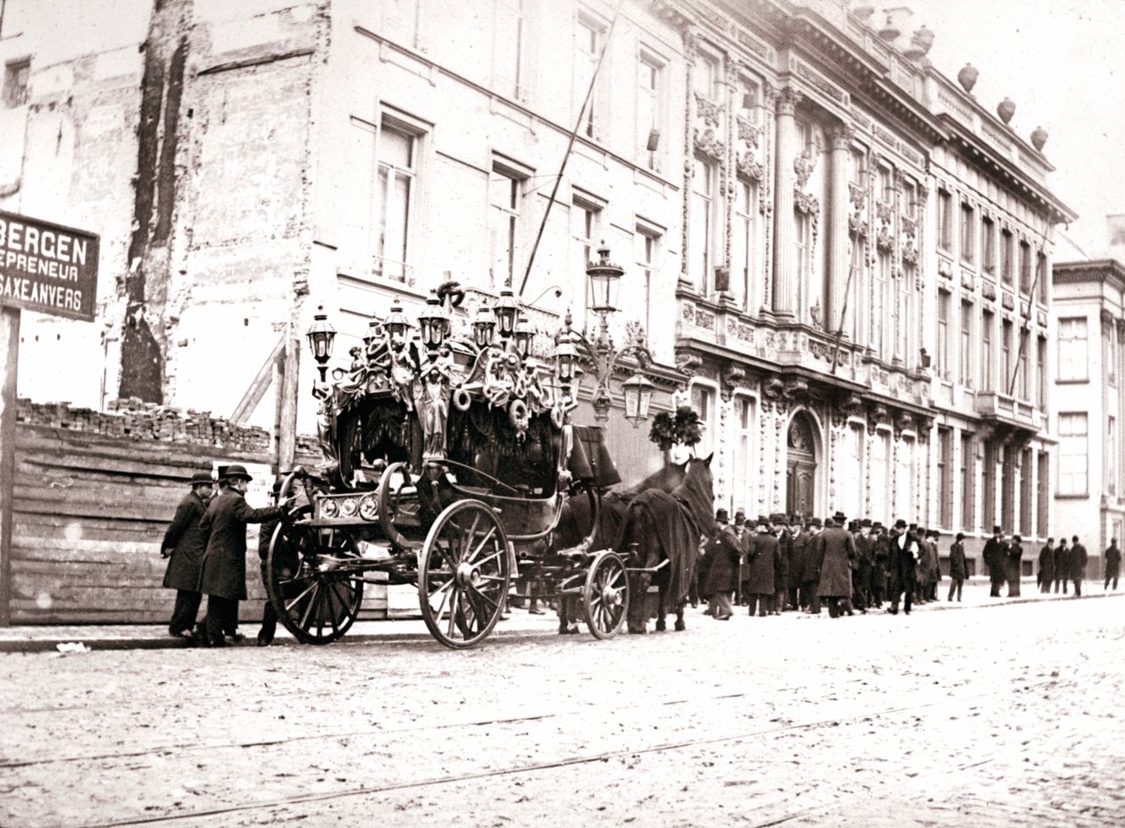Corbillard tiré par des chevaux, Anvers, 1898 - James Batkin