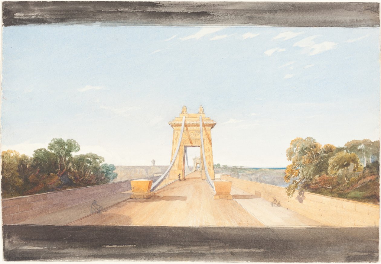 Pont suspendu de Clifton près de Bristol, vers 1832 - James Bulwer