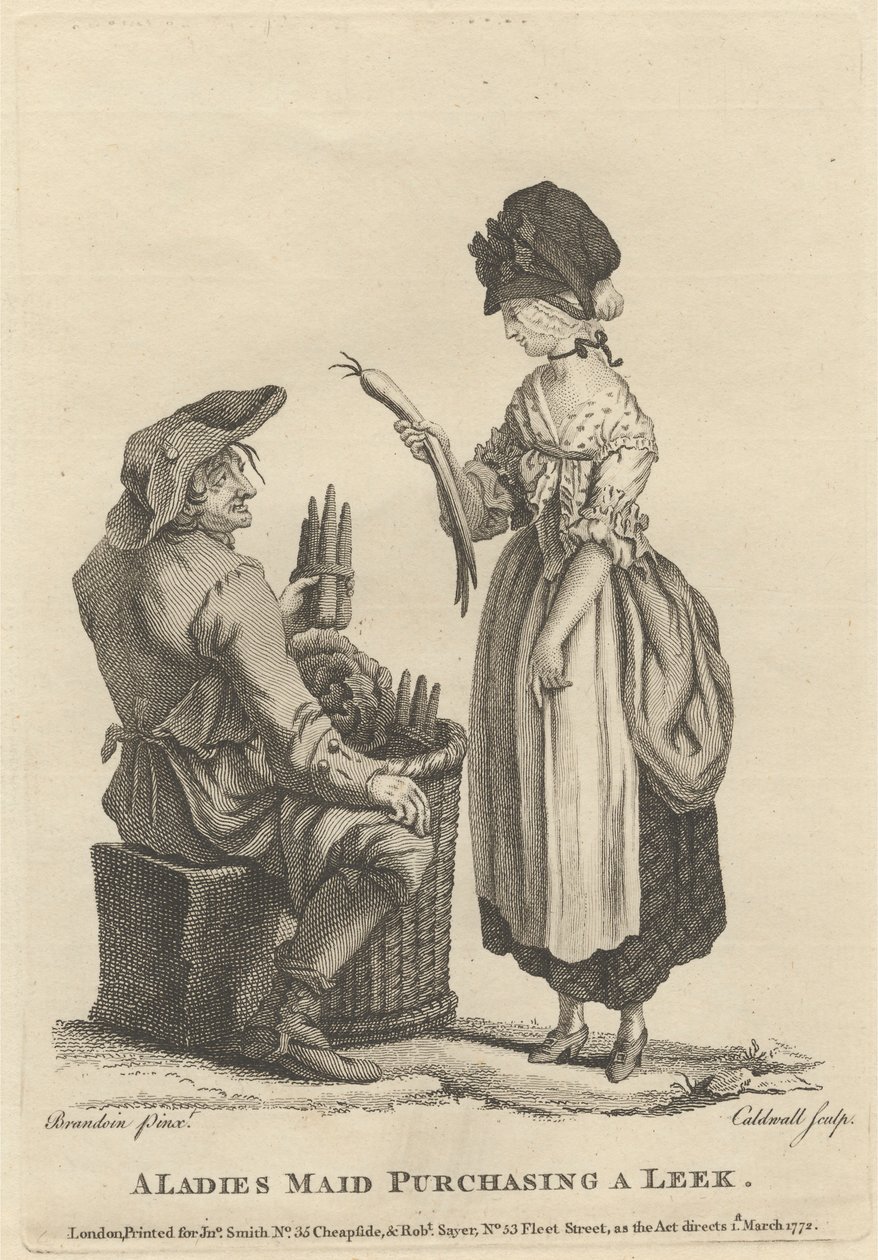 Une Femme de Chambre Achetant un Poireau - James Caldwall