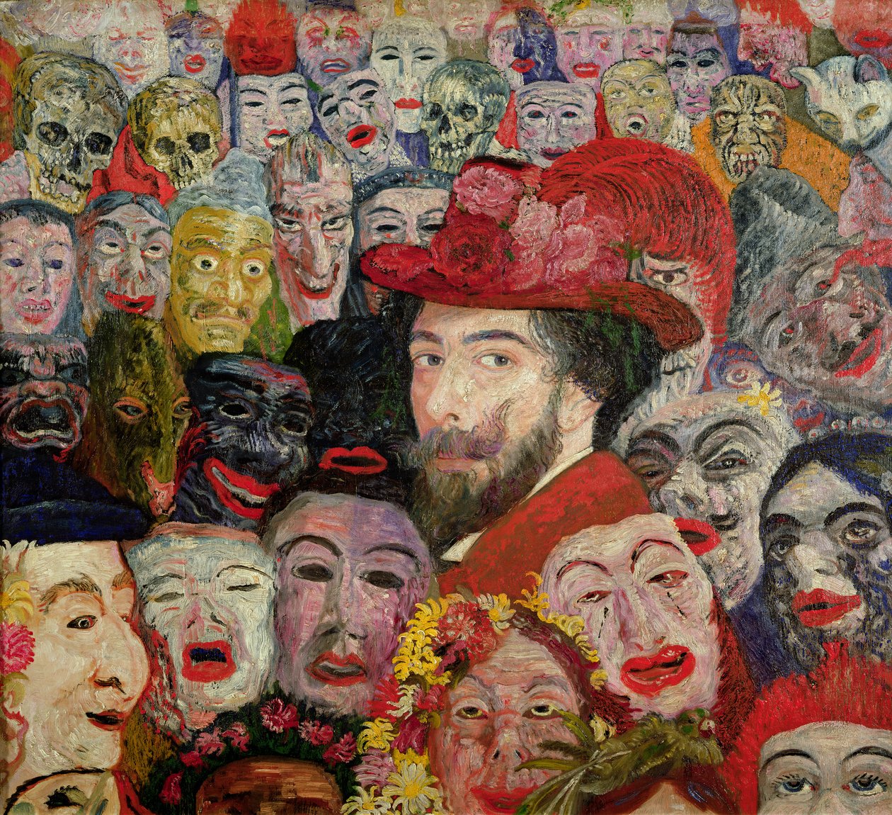 Mon portrait entouré de masques - James Ensor