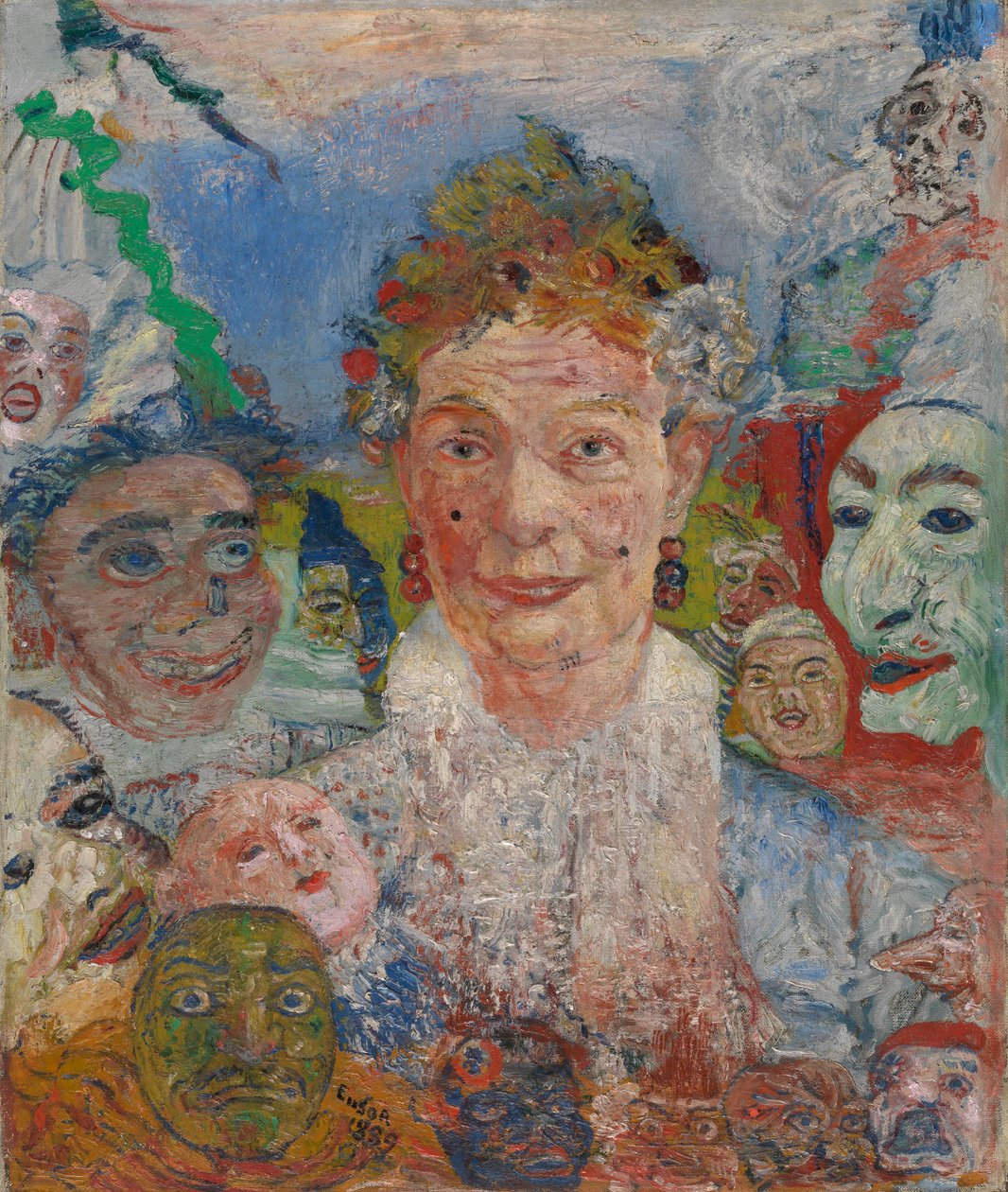 Vieille dame avec des masques - James Ensor