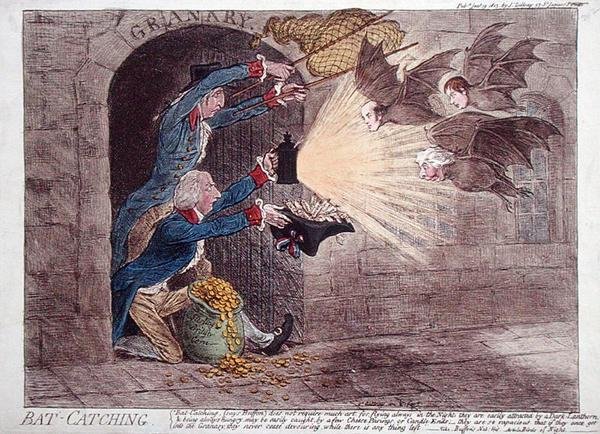 Chasse aux chauves-souris - James Gillray