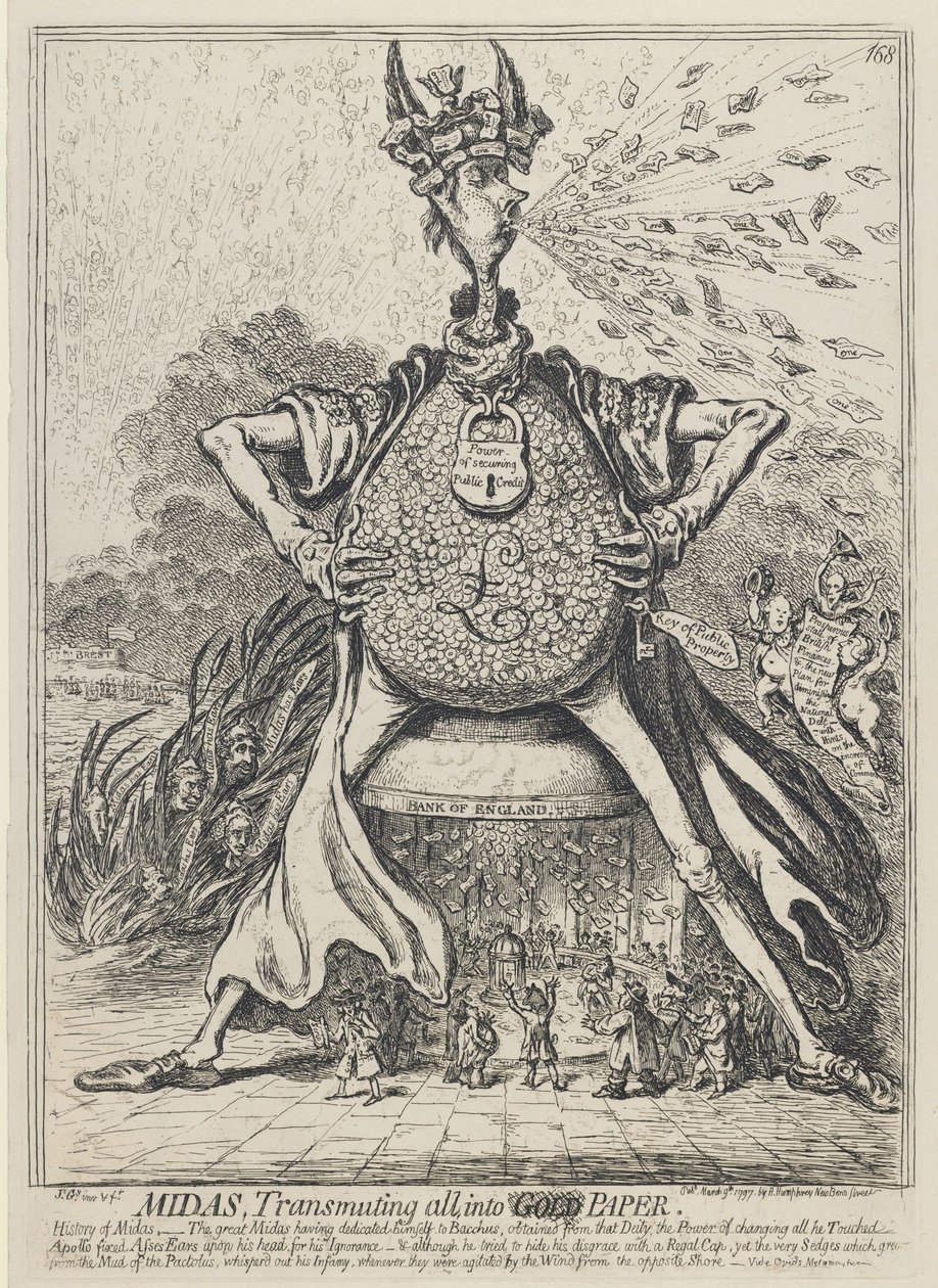 Midas, transformant tout en or, 1797 - James Gillray