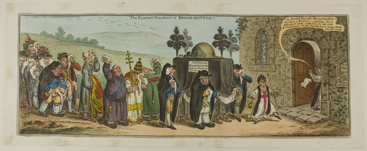 Le cortège funèbre de Broad-Bottom - James Gillray