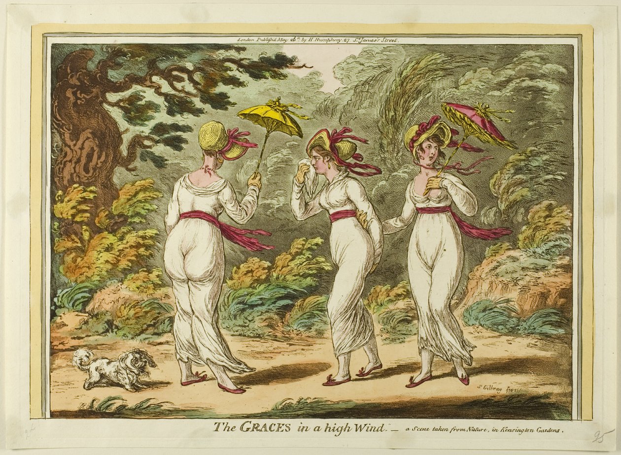 Les grâces par grand vent - James Gillray