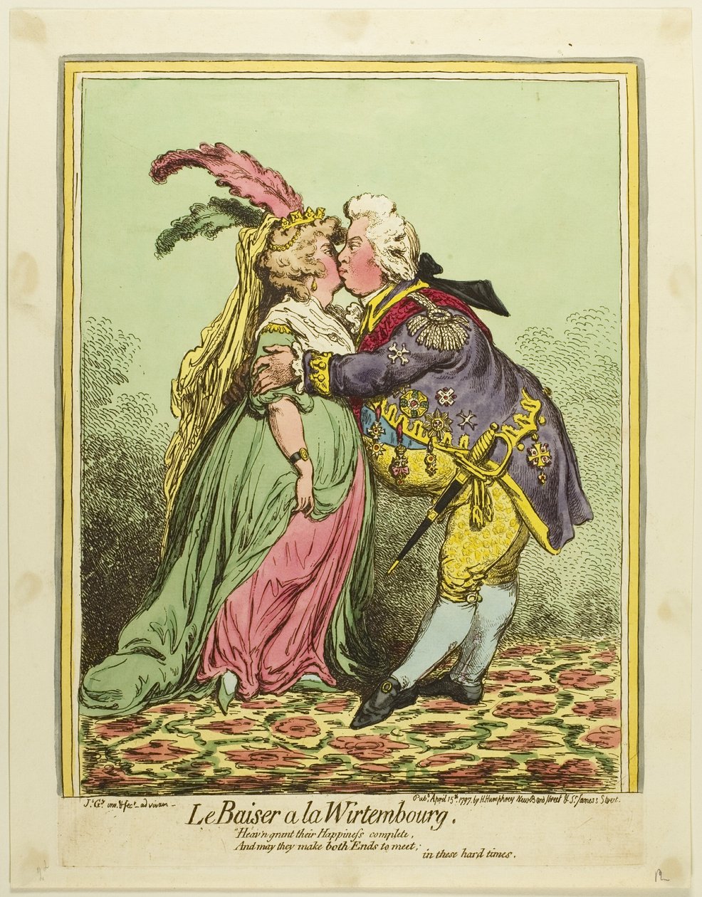 Le baiser de Würtemberg - James Gillray