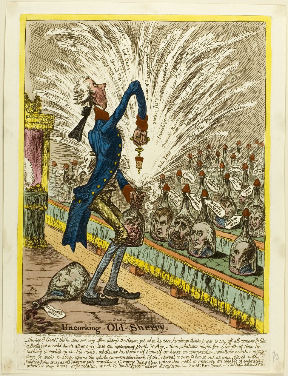 Déboucher un vieux xérès - James Gillray