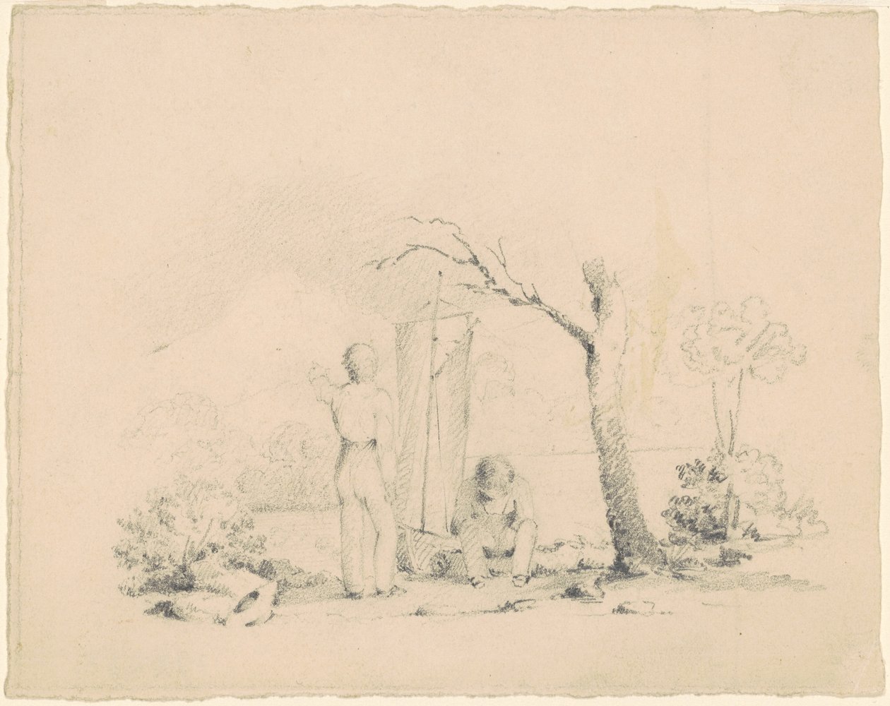 Garçons avec un bateau - James Goodwyn Clonney