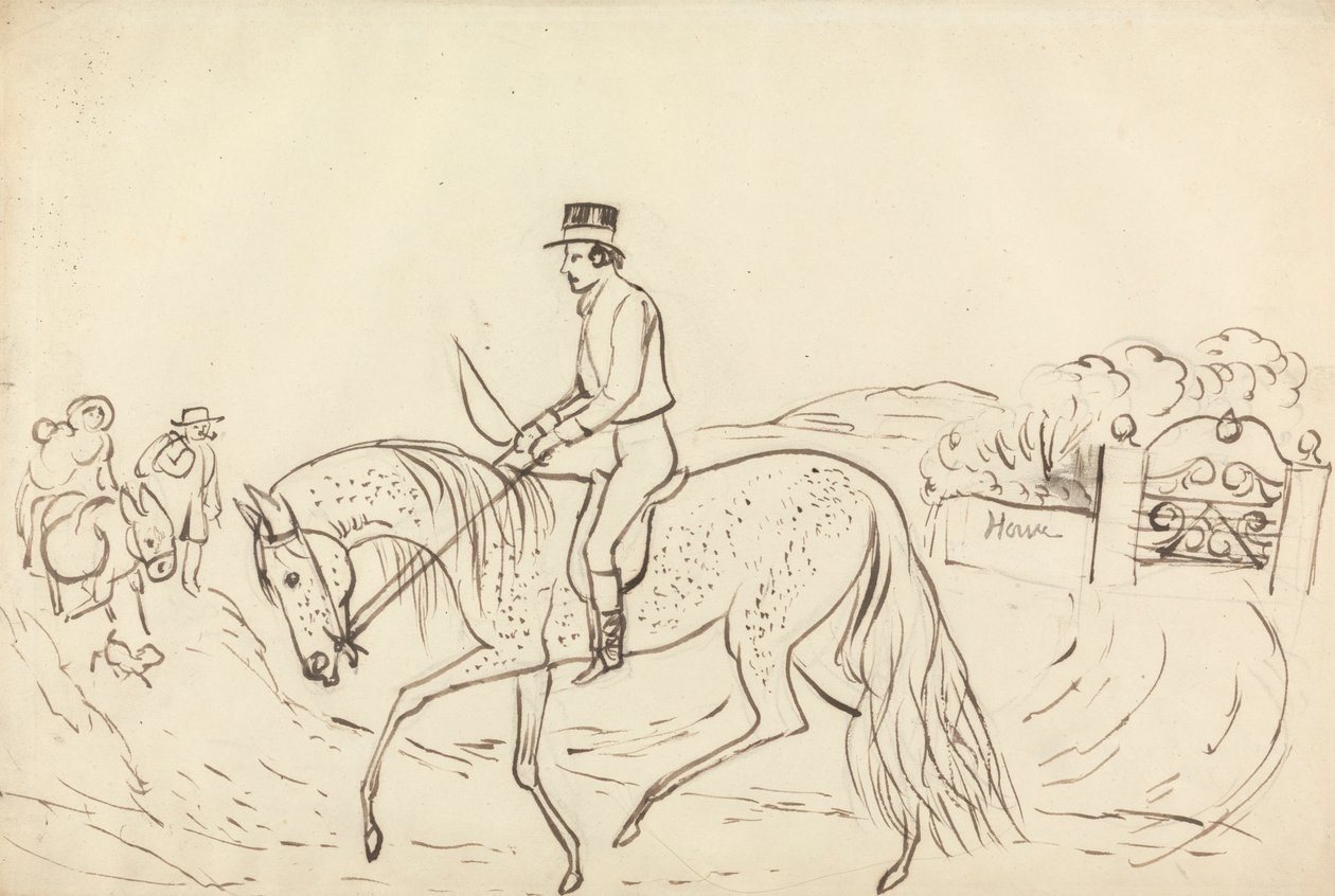 Scène avec cheval et cavalier - James Howe