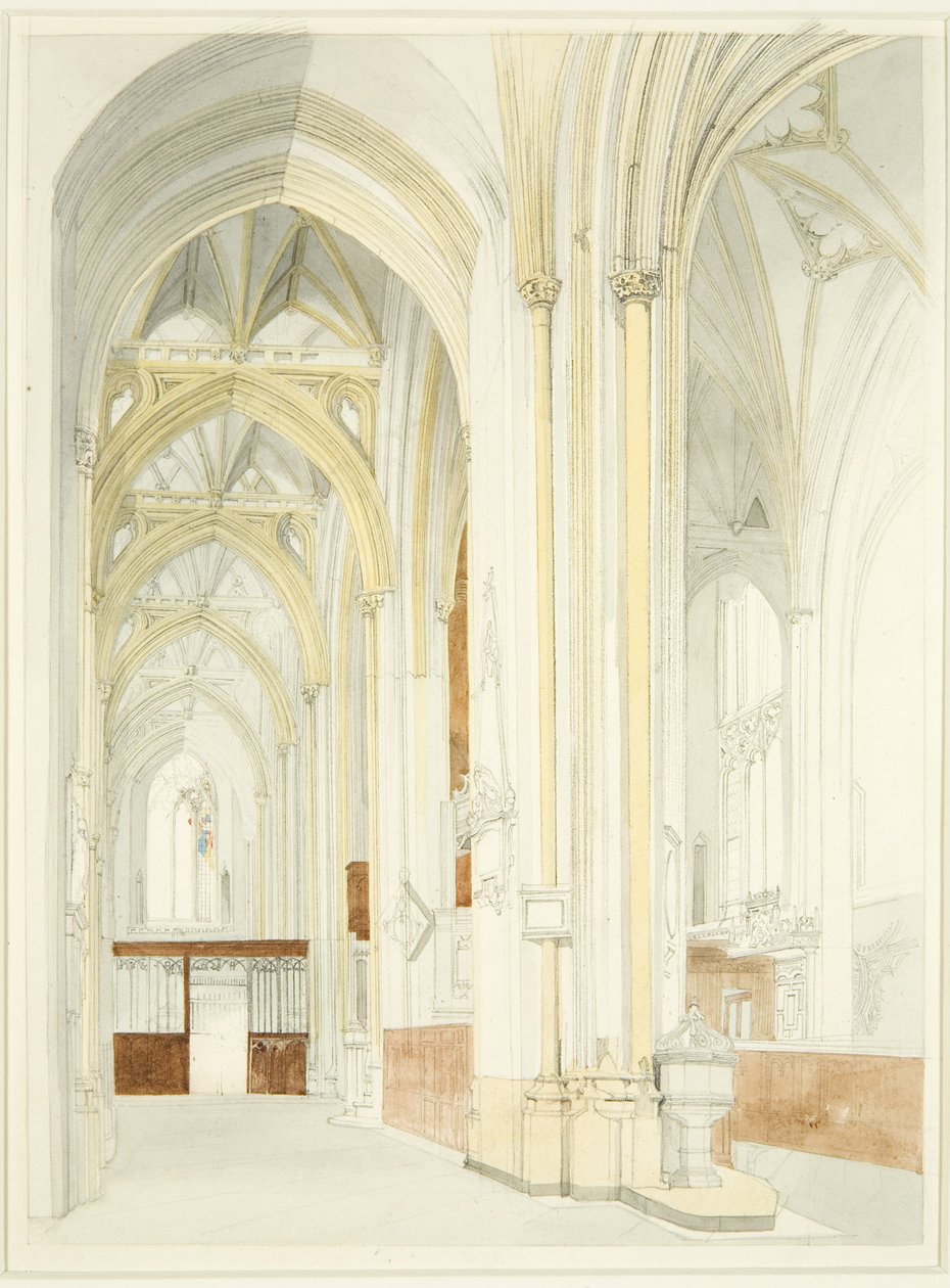 Intérieur de la Cathédrale de Bristol (inachevé) - James Johnson
