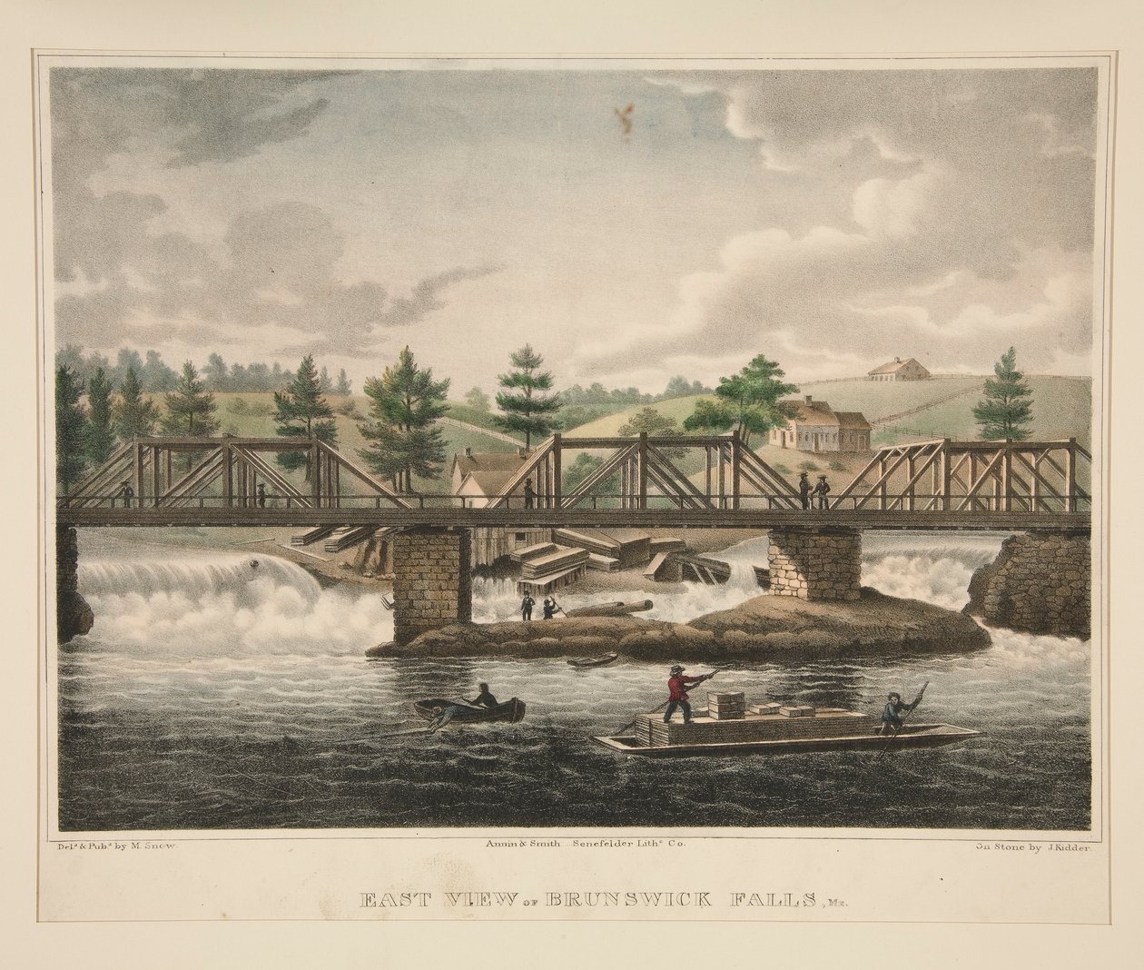 Vue Est des chutes de Brunswick, Me. - James Kidder