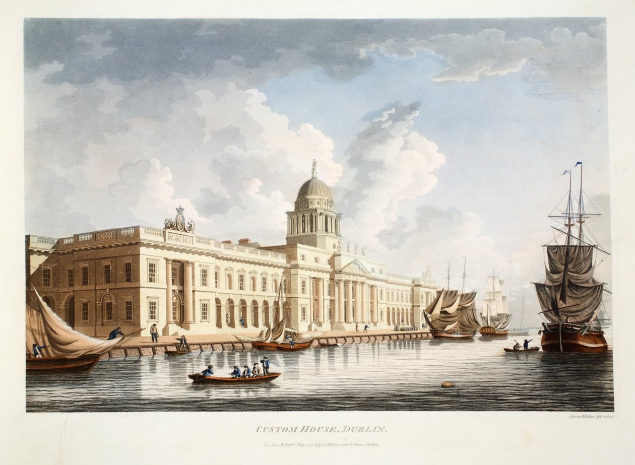 La douane, Dublin, 1792 - James Malton