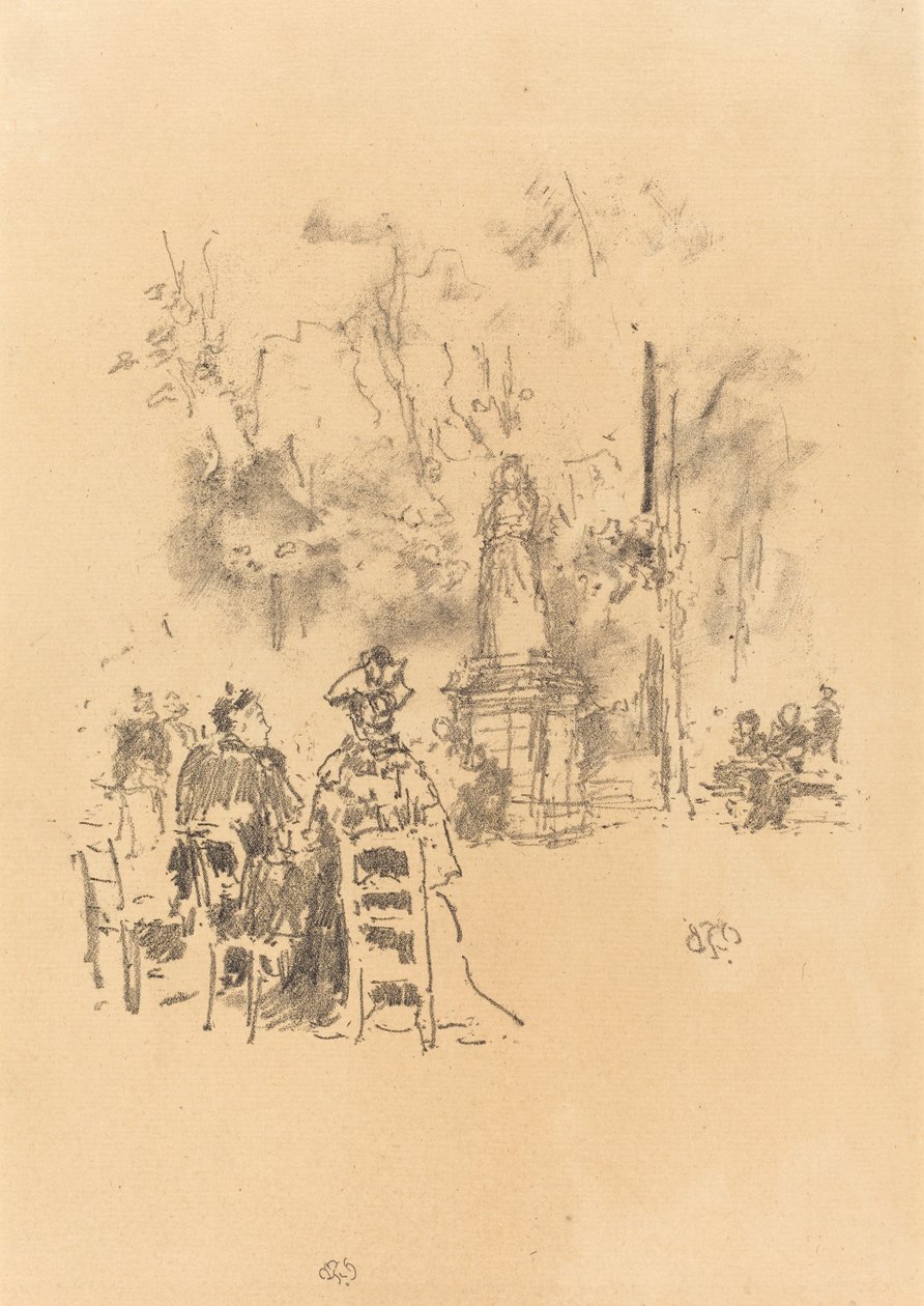 Conversation sous la statue, Jardins du Luxembourg - James Abbott McNeill Whistler