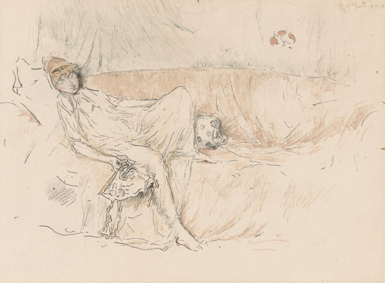 Figure drapée, allongée - James Abbott McNeill Whistler