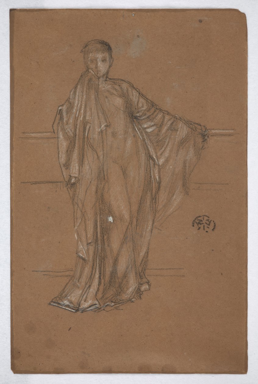 Figure drapée à une balustrade - James Abbott McNeill Whistler