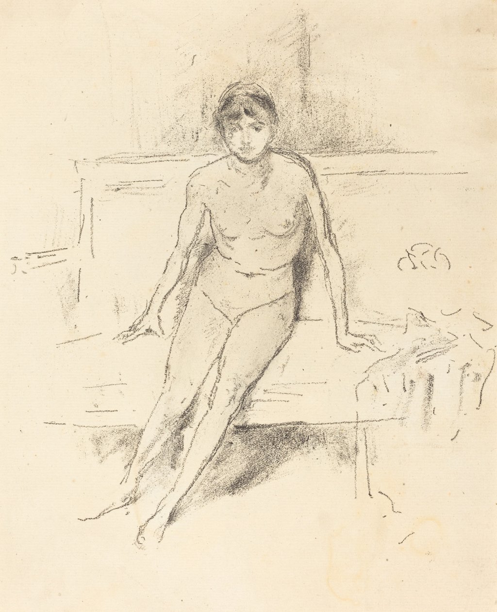 Modèle nu sur un canapé Empire - James Abbott McNeill Whistler