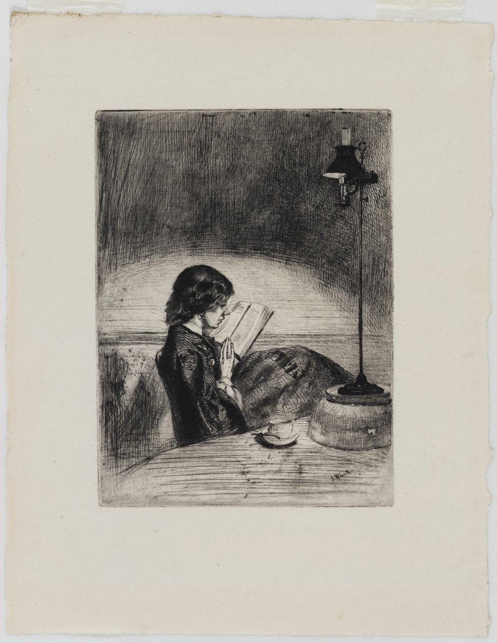 Lecture à la Lumière de la Lampe - James Abbott McNeill Whistler