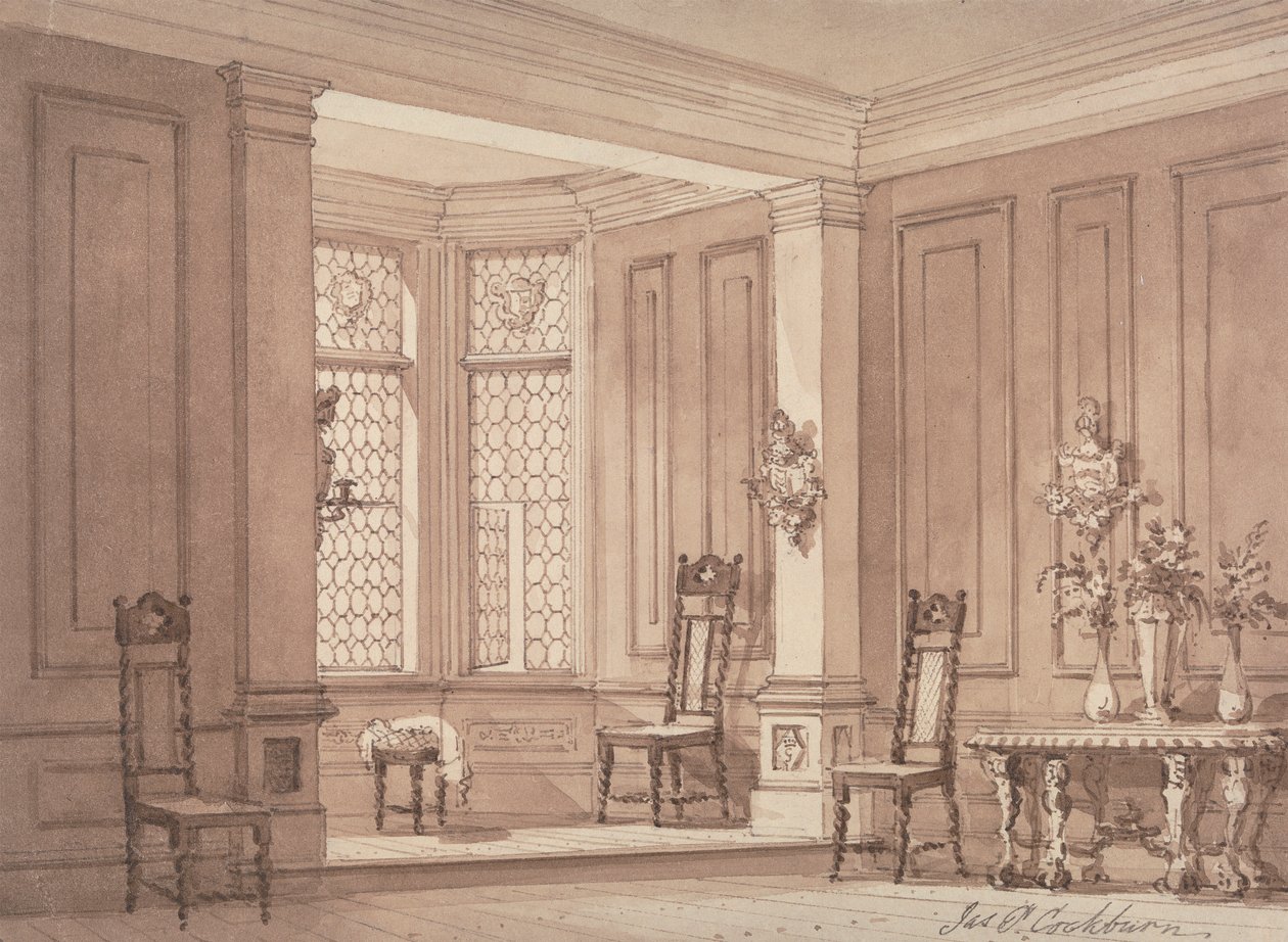 Salle dans un manoir gothique - James Pattison Cockburn