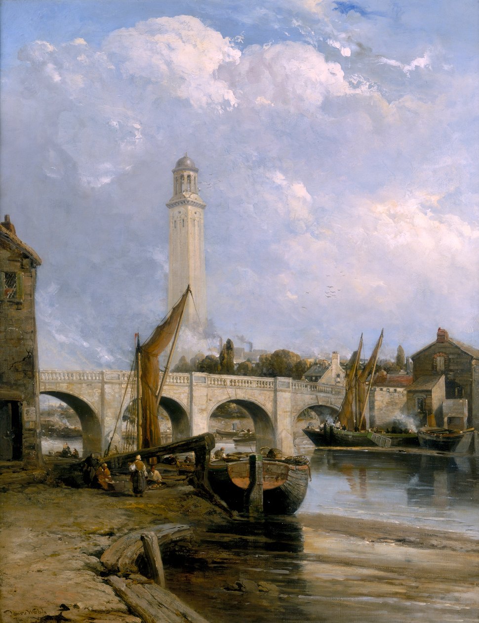 Vieux pont de Kew, vers 1880 - James Webb