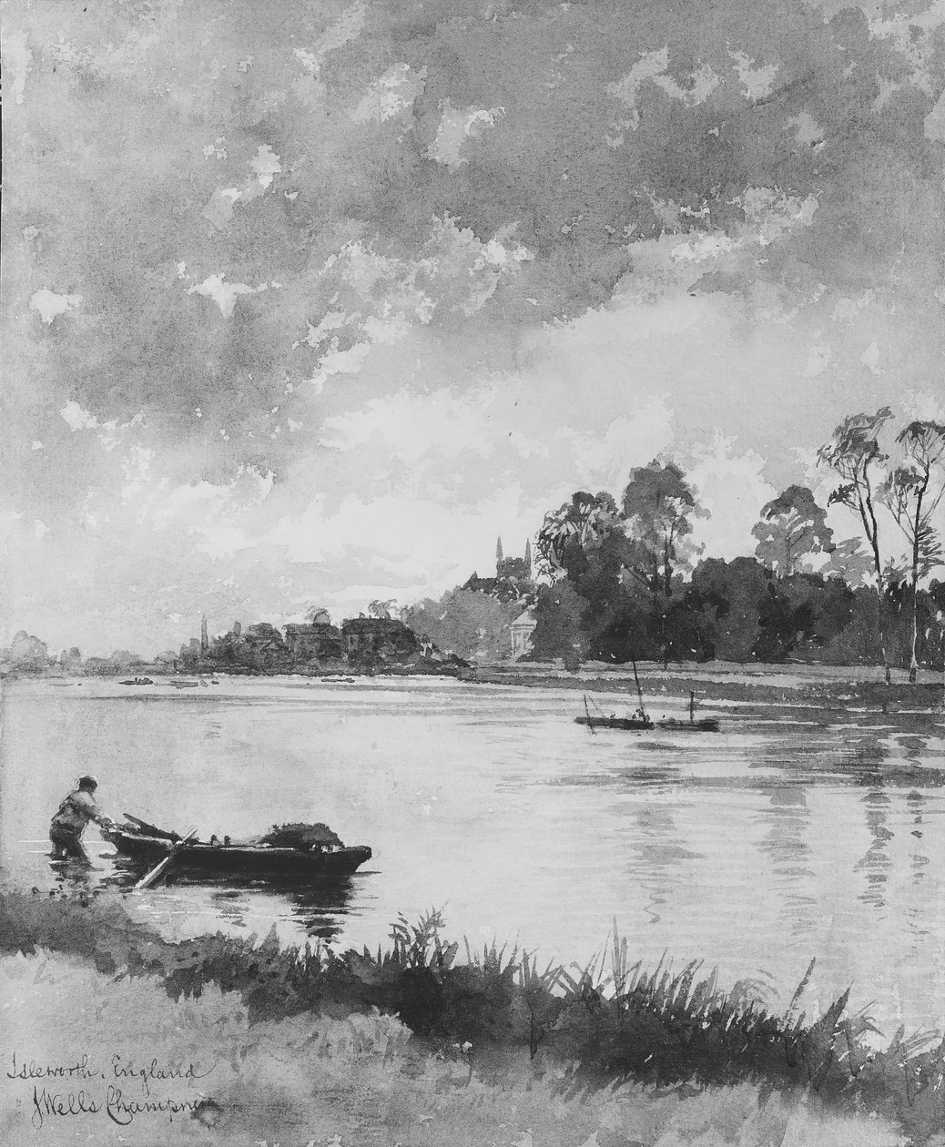 Scène de Rivière en Angleterre - James Wells Champney
