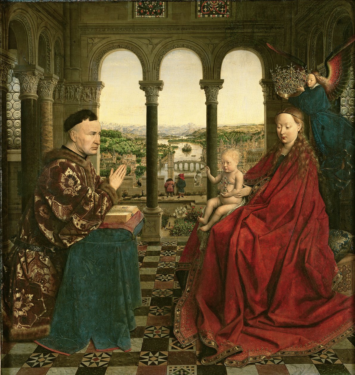 La Vierge au Chancelier Rolin, c.1435 (détail) - Jan van Eyck